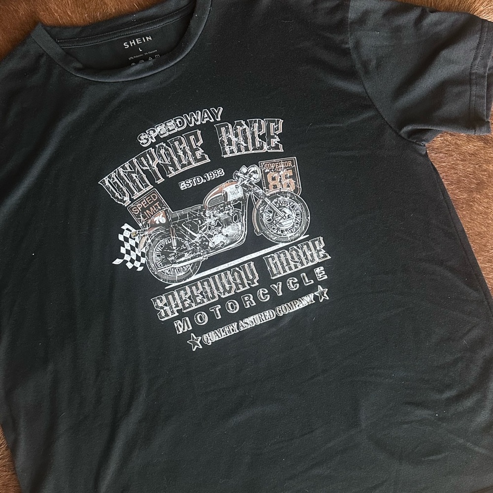 Black SHEIN polyester vintage biker shirt